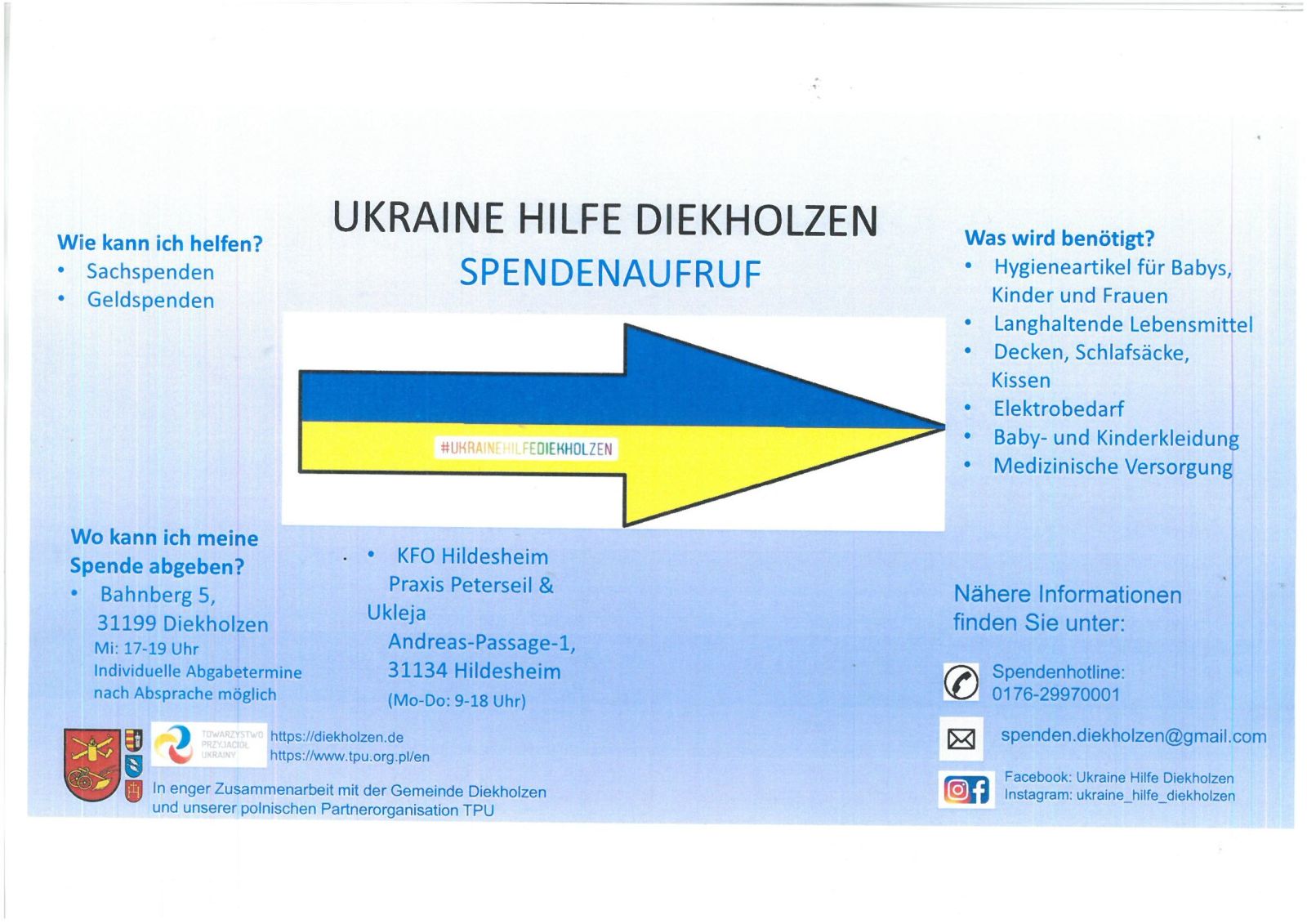 Ukraine Hilfe – hier können Sie Spenden